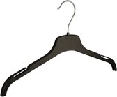 De Kledinghanger Gigant - 10 x Blouse / shirthanger kunststof zwart met rokinkepingen, 38 cm