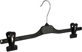 De Kledinghanger Gigant - 50 x Rok / broekhanger kunststof zwart met anti-slip knijpers, 40 cm