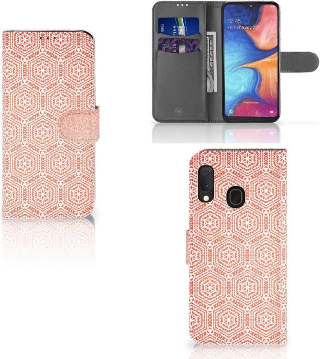Samsung Galaxy A20e Telefoon Hoesje Pattern Orange