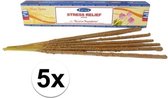 5x Pakjes Nag Champa wierook anti stress/Stress relief 15 gram - wierookstokjes / geurstokjes