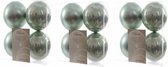 12x Mintgroene kunststof kerstballen 10 cm - Mat/glans - Onbreekbare plastic kerstballen - Kerstboomversiering mintgroen