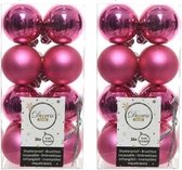 Lijken dodelijk Hilarisch 32x Fuchsia roze kunststof kerstballen 4 cm - Mat/glans - Onbreekbare  plastic... | bol.com