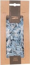 1x Zakje lichtblauwe houtsnippers 150 gram - Hobby/decoratie materiaal - Houtstukjes licht blauw