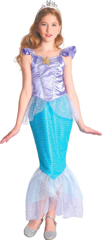 LUCIDA - Blauw en paars zeemeermin kostuum voor meisjes - XS 92/104 (3-4 jaar) - Kinderkostuums