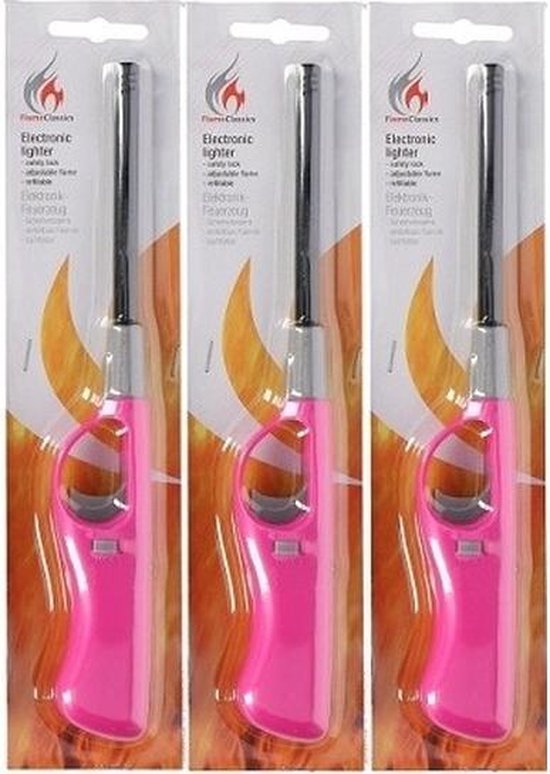 Metaal/Kunststof Navulbare BBQ Aansteker - 26.5 cm - Rood