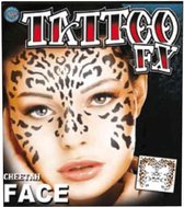 Tinsley Transfers Gezicht Tattoo Cheetah Zwart/Oranje