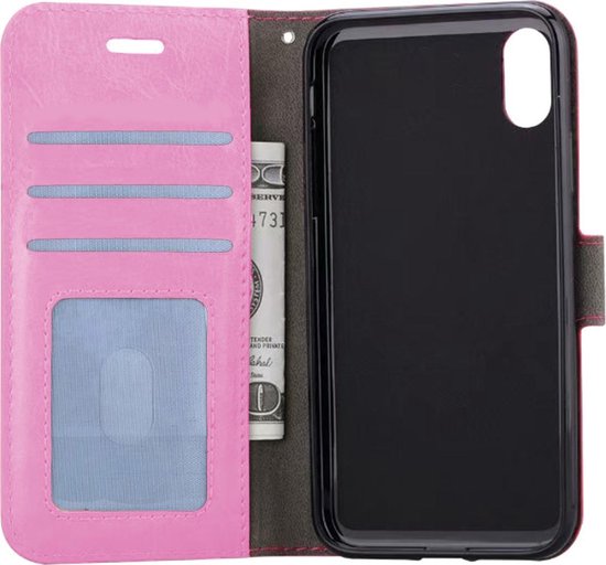 Hoes voor iPhone X Flip Wallet Hoesje Cover Book Case Flip Hoes Licht