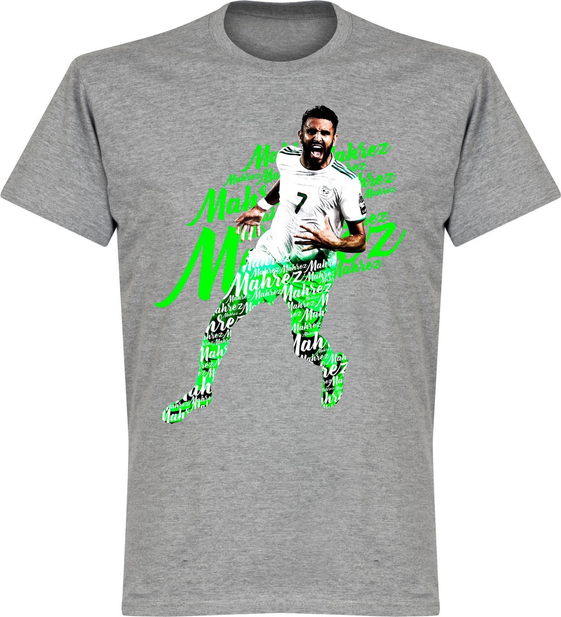 Mahrez Script T-Shirt - Grijs - S