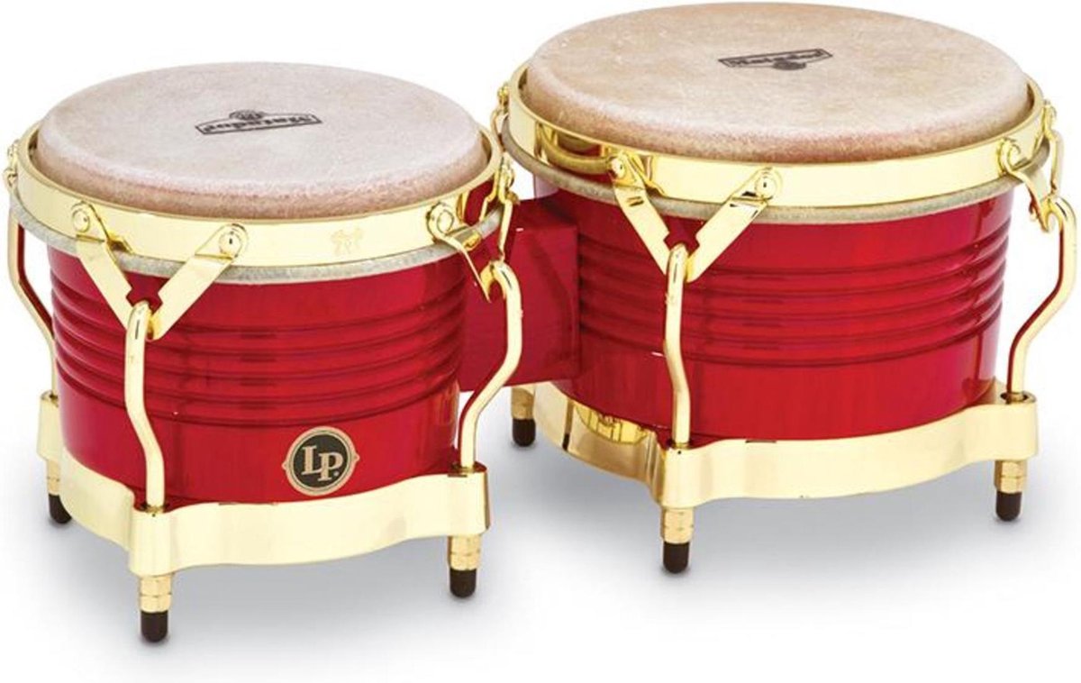 Latin Percussion M201-RW Matador Wood Bongos (Red/Gold) - Bongo