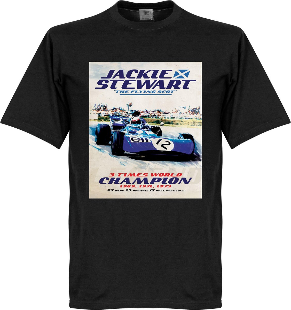 Jackie Stewart Poster T-Shirt - Zwart - XXXXL