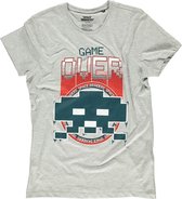 Space Invaders Heren Tshirt -S- Game Over Grijs