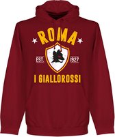 AS Roma Established Hooded Sweater - Bordeaux Rood - M