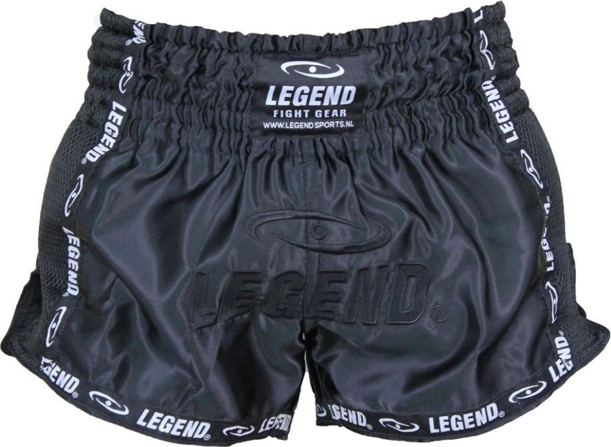 Legend Sports Kickboksshort Trendy Unisex Satijn/mesh Zwart Mt Xs
