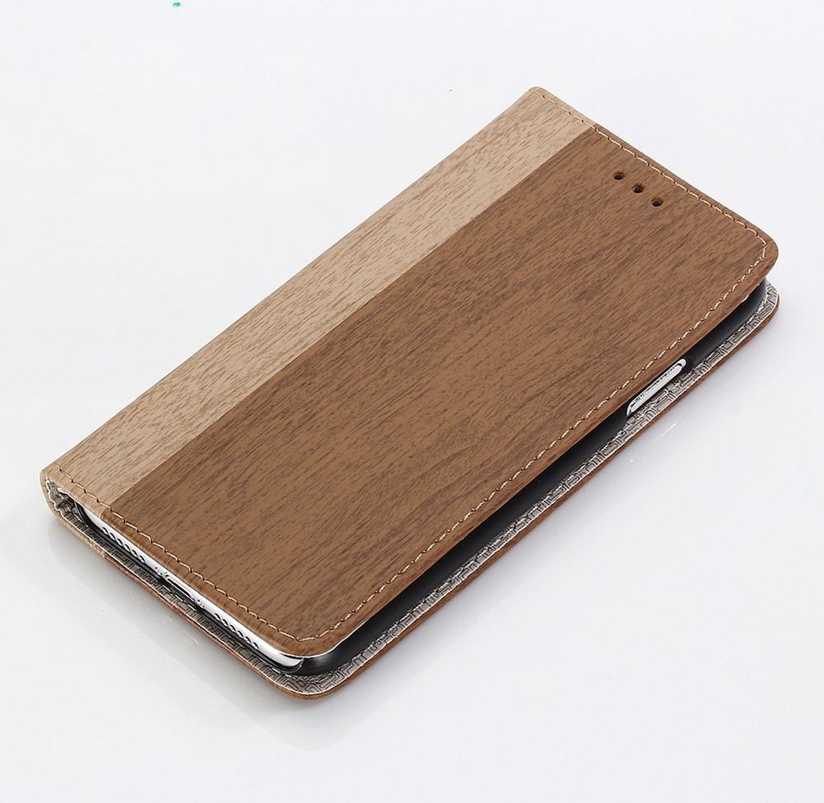 Wood Book Case - Iphone XS Max Hoesje - Bruin