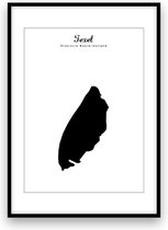 Texel eilandposter - Zwart-wit