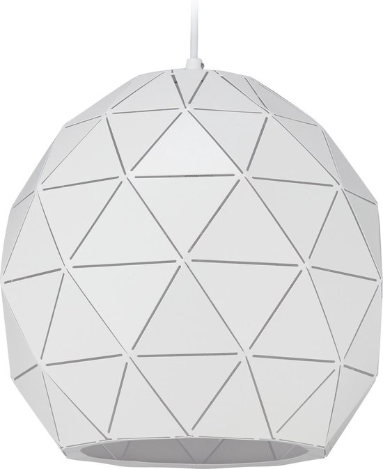 relaxdays hanglamp wit - plafondlamp geometrisch - boven eettafel -  pendellamp | bol.com