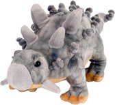 Wild Republic Dinosauria Knuffel Ankylosaurus 25 Cm Pluche Grijs