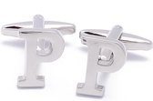 Manchetknopen - Letters Initialen Letter P Zilver Metaal