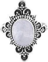Jewelryz Nuria Edelsteen Ring | 925 sterling zilver met maansteen | Maat 16