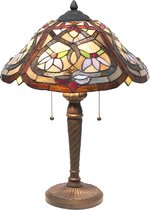 Tafellamp Tiffany ø 40*54 cm E27/max 2*60W | Multi | 5LL-7808 | Clayre & Eef