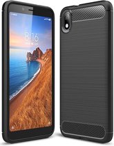 Xiaomi Mi Redmi 7A Geborsteld TPU Hoesje Zwart