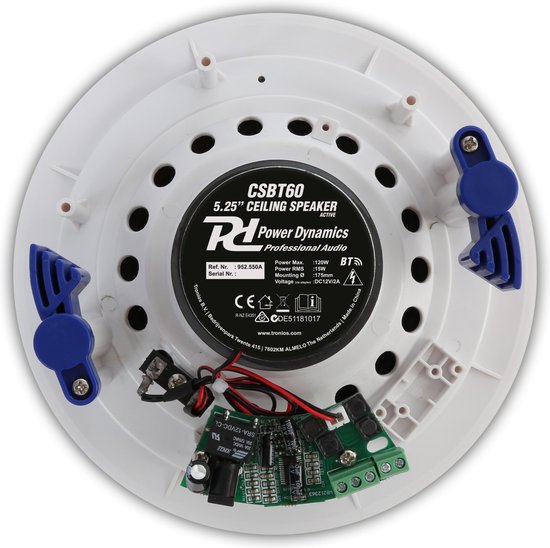 Power Dynamics - CSBT60 - Bluetooth plafondspeakers - 120W - Wit van Power Dynamics — afbeelding 4