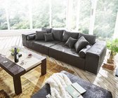 XXL-Bank Marbeya antraciet 285x115 cm antiek look inclusief hocker Big Sofa