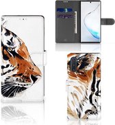 Hoesje Geschikt voor Samsung Galaxy Note 10 Watercolor Tiger