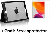 Tablet hoes geschikt voor Ipad 10.2 Inch 2019 / 2020 / 2021 - Flip Cover + Screenprotector - Zwart