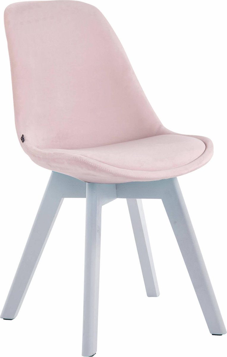 CLP Borneo V2 Eetkamerstoel - Fluweel roze wit