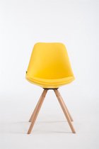 Clp Laval Bezoekersstoel - Rond - Kunstleer - Geel - Kleur onderstel Natura