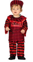 FIESTAS GUIRCA, S.L. - Zwart en rood gekke-gevangene-kostuum voor baby's - 18 - 24 maanden