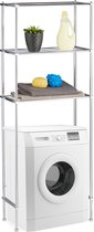 Relaxdays ombouwkast wasmachine - wasmachine kast - ombouw toilet - 162 cm hoog - chroom