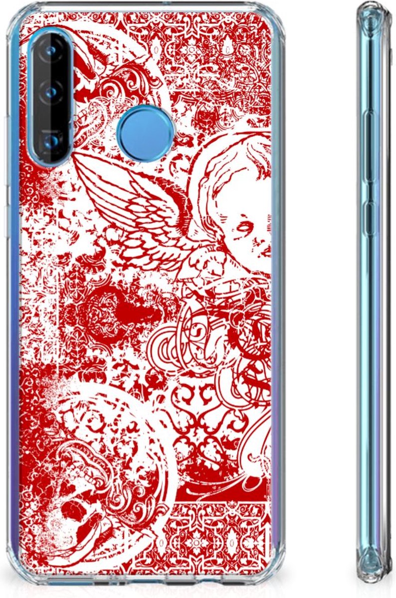 Extreme Case Huawei P30 Lite Angel Skull Rood