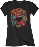 The Rolling Stones Dames Tshirt -S- Retro 70s Vibe Zwart