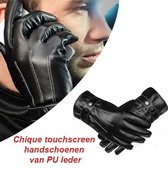 2-Pack Chique touchscreen handschoenen van PU leder | 1 stuk XL valt als M/L en 1 stuk XXL valt als L/XL | Zwart