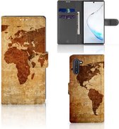 Flip Cover Geschikt voor Samsung Galaxy Note 10 Wereldkaart
