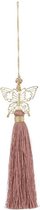 Kersthangers - Hangkwast vlinder l.roze - h16xd5cm