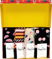 Happy Socks cadeauset - 4-pack Cadeau met een roze randje - Unisex - Maat: 41-46