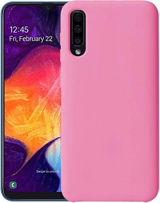 Dictatuur Uittreksel Lagere school Samsung Galaxy A50 Hoesje Siliconen Hoes Back Cover Case - Roze | bol.com