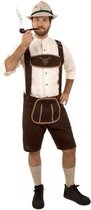 Oktoberfest - Korte Tiroler lederhosen suedine donkerbruin voor heren - Oktoberfest/Bierfeest lederhose kort voor heren 54-56 (L/XL)