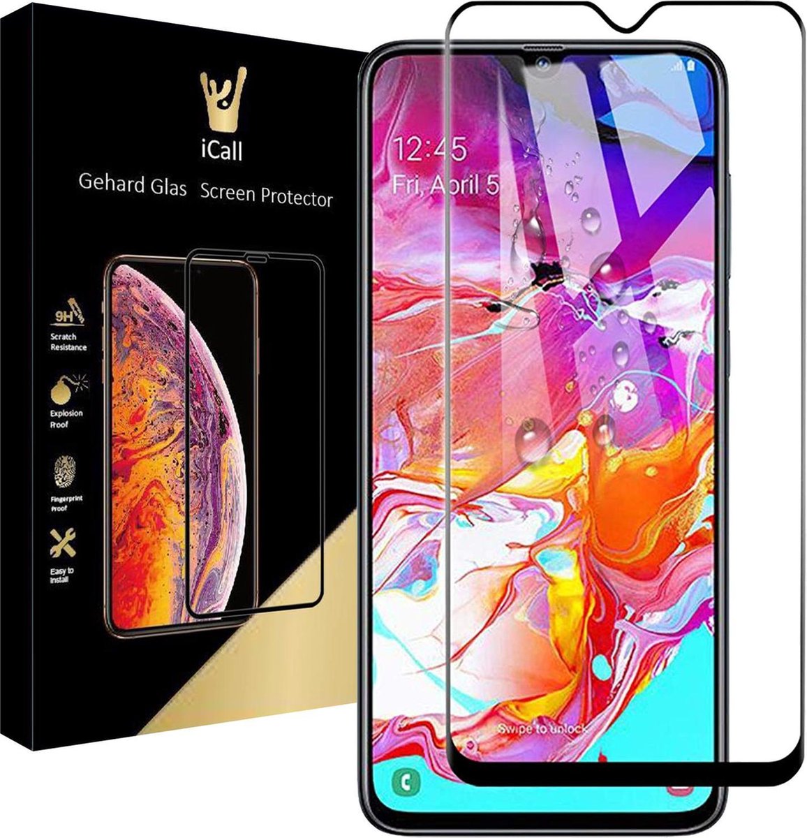 Screenprotector geschikt voor Samsung A70 - FullGuard Screen Protector