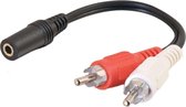 MMOBIEL Tulp Adapter Kabel - Stereo - 2RCA Male - Tulp - RCA - 3,5 mm Mini Jack Female - 0.4 meter