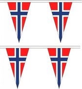 2x Noorwegen landen punt vlaggetjes 5 meter - slinger / vlaggenlijn met Noorse vlag