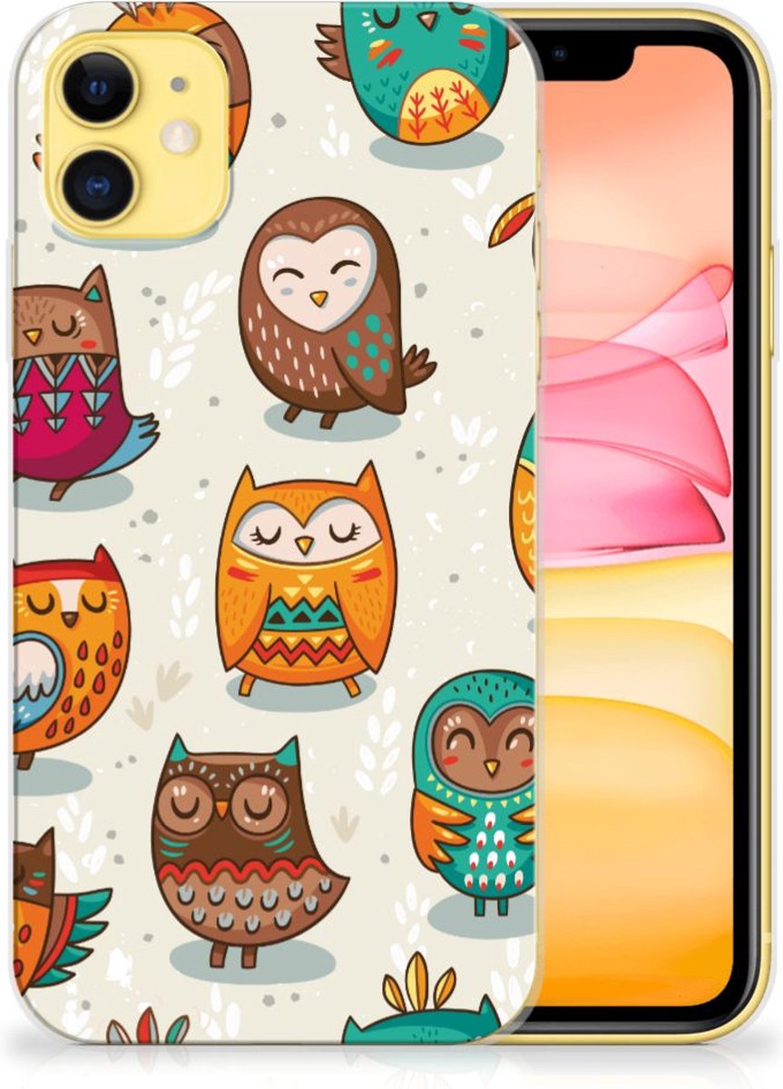 Apple iPhone 11 TPU Hoesje Vrolijke Uilen