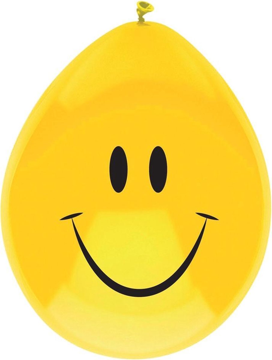 Haza - Ballonnen - Verjaardag Smiley - geel - 6x stuks - 29 cm | bol.com