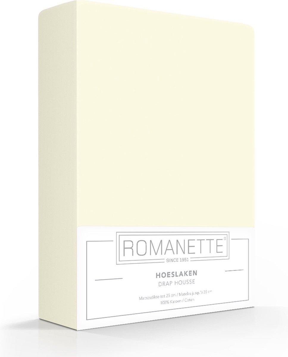 Romanette hoeslaken katoen - Ivoor - 2-persoons (120x200 cm)