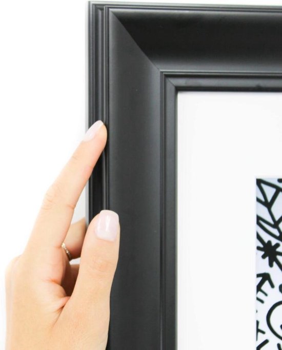 Brede geaccentueerde zwarte kader met witte passe (Handgemaakt) Fotoformaat... | bol.com