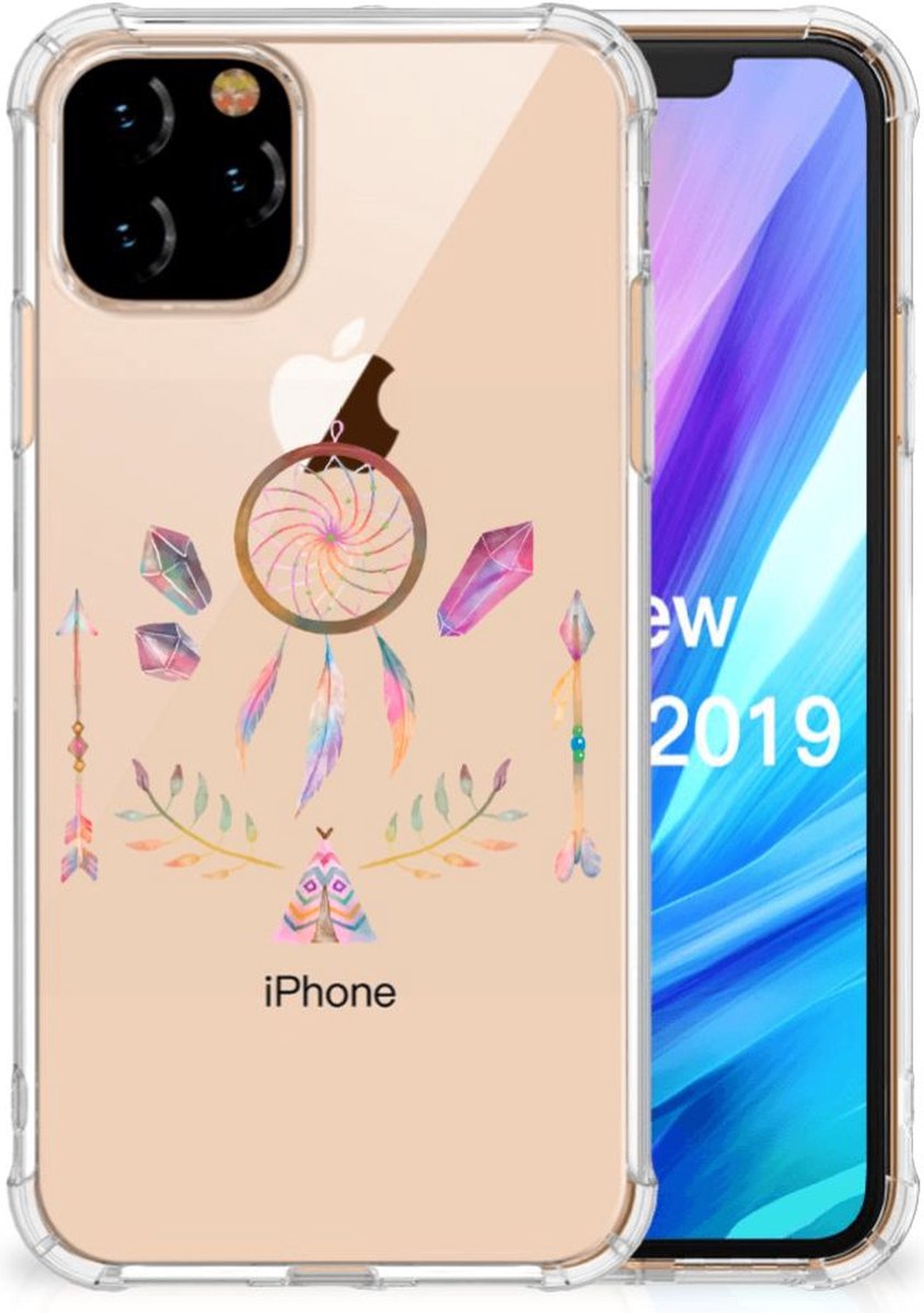 Back Cover voor Apple iPhone 11 Pro Stevig Bumper Hoesje Boho Dreamcatcher