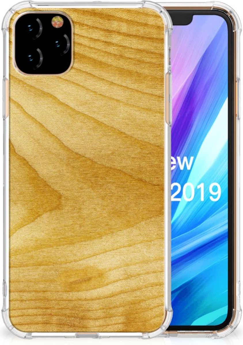 Apple iPhone 11 Pro Max Stevig Telefoonhoesje Licht Hout